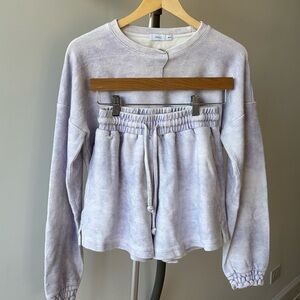 2pc set New w/o tag - Onia tonal terry Tie-Dye Sweatshirt and shorts- lavender